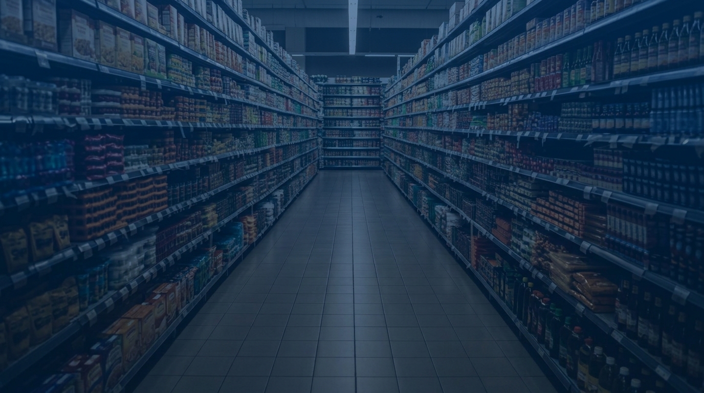 Retail supermarket aisles representing distribution depth